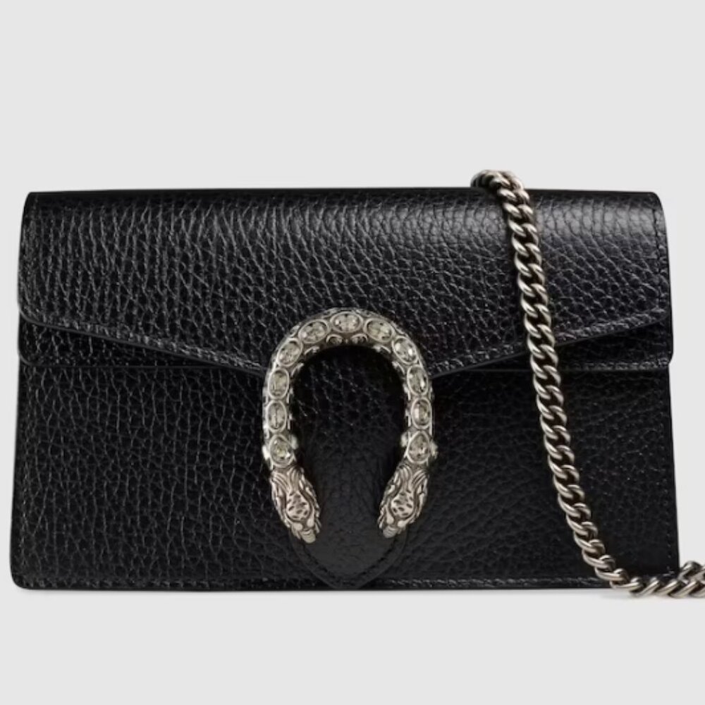 NWT - Gucci Dionysus Super Mini Bag in Black Leather